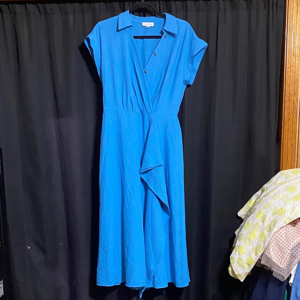 Calvin Klein Vibrant Blue Midi Dress